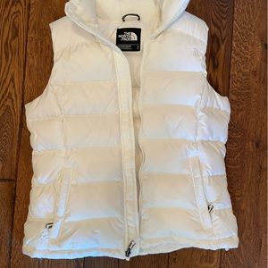 North face white vest